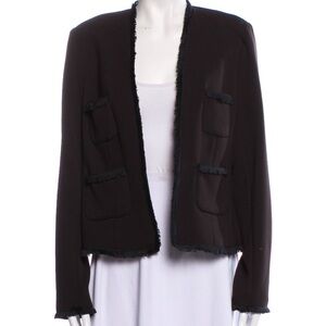 L'AGENCE Black Fringed Jacket
